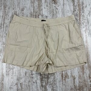 J.Crew Beige Linen Blend Shorts Sz L Lightweight Breathable